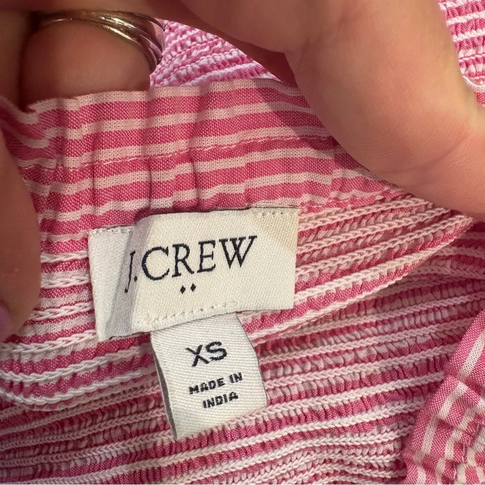 J. Crew Smocked Tiered Dress Pink XS